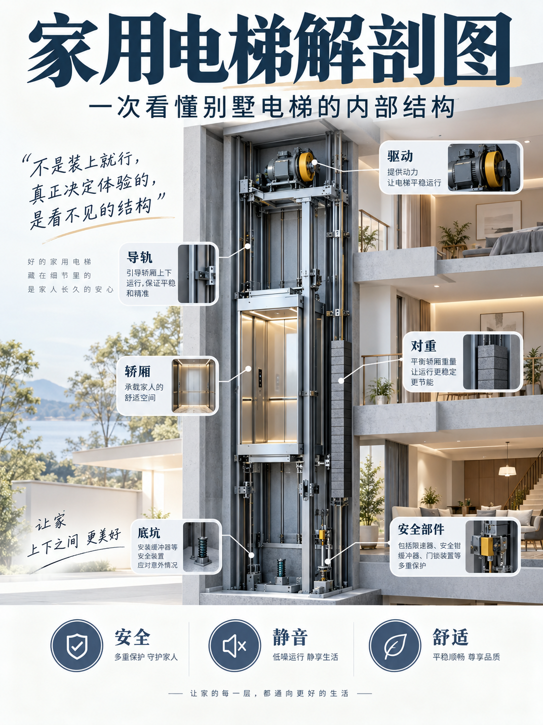 西安家用电梯里面到底藏了什么？一张图拆给你看